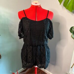 Black Lace Xhilaration Romper with Pockets, sz M